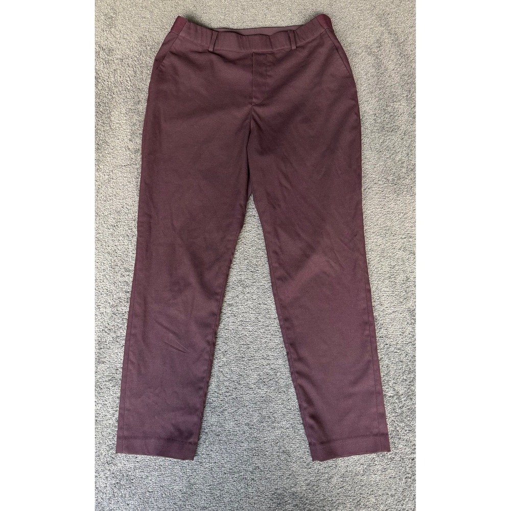 Uniqlo‎ Womens EZY Tapered Ankle Pants Burgundy Wine Red Size M 221-409062